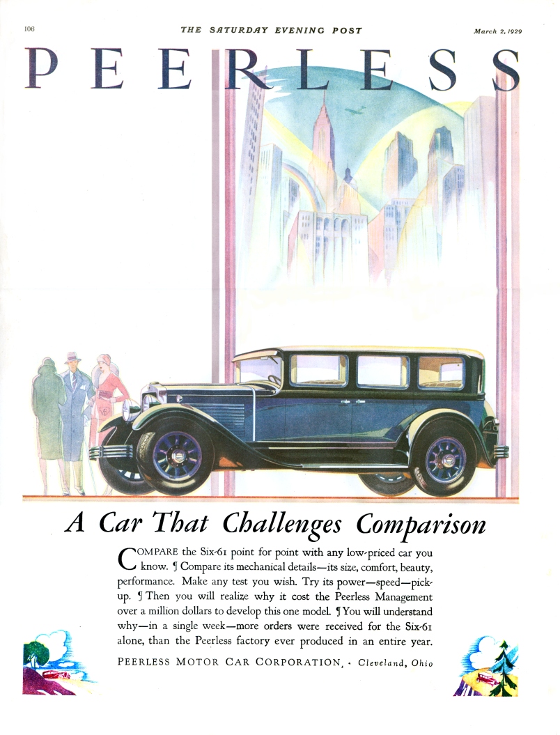 1929 Peerless Auto Advertising